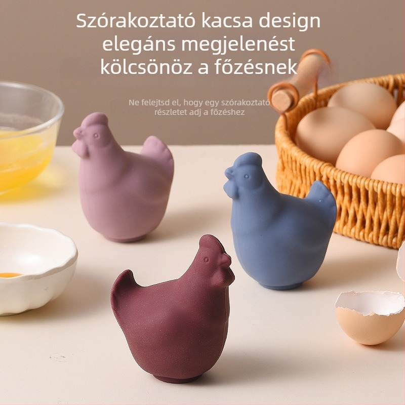 Tojáselválasztó - puha szilikon, aranyos csirke dizájn, nem elektromos, testreszabható logó