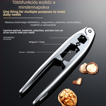 Anrun cinkötvözetű diótörő – Többfunkciós dióvágó diófélékhez (dió, mogyoró, fenyőmag) héjleválasztóval