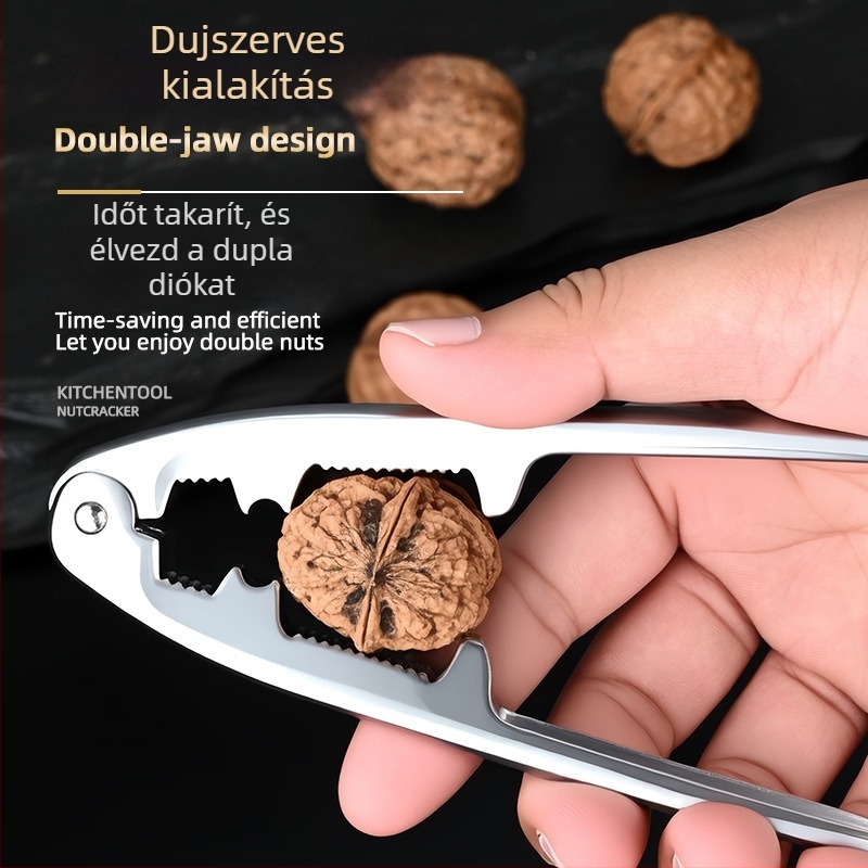 Anrun cinkötvözetű diótörő – Többfunkciós dióvágó diófélékhez (dió, mogyoró, fenyőmag) héjleválasztóval