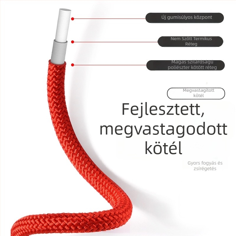 MAXSOINS professzionális súlyozott ugrókötél csapágyas rendszerrel, kopásálló vastag kötél poliészterből fiatalok versenyfelkészítéséhez; anyag: poliészter; specifikációk: 2.9; felhasználási területek: fitnesz és testformálás, mozgási trendek.