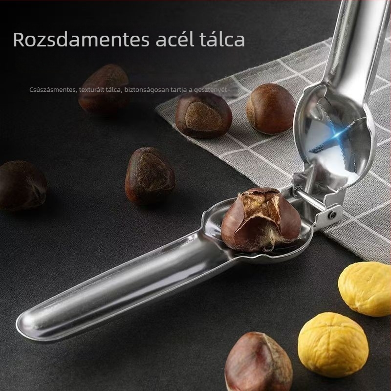 Frost Rozsdamentes acélból készült gesztenyenyitó és hántoló eszköz, logónyomás lehetőséggel