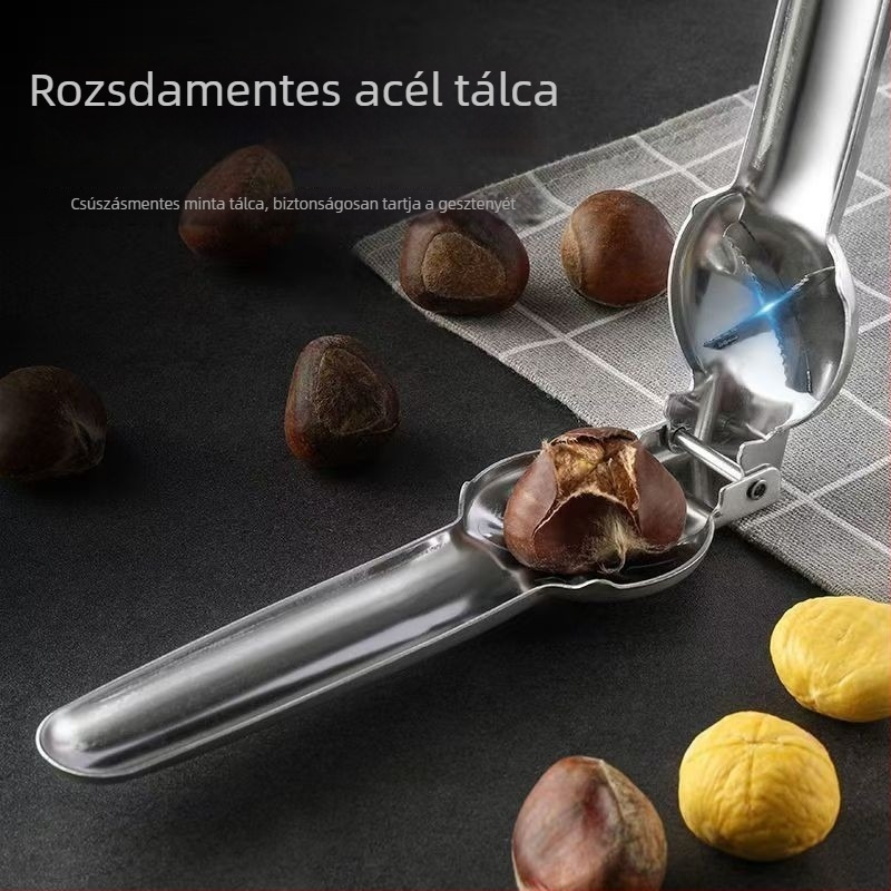 Frost Rozsdamentes acélból készült gesztenyenyitó és hántoló eszköz, logónyomás lehetőséggel