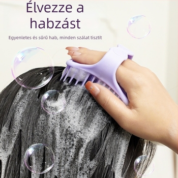 Műanyag sampont masszírozó hajkefe a fejbőr tisztítására és a viszketés enyhítésére, száraz/nedves kettős használat, otthoni masszázs kefe felnőtteknek