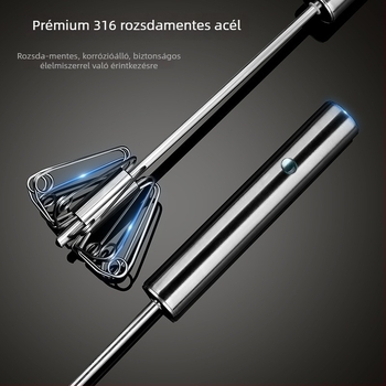 Rozsdamentes acél kézi tojáskeverő - hordozható, modern stílus (Márka: Chef jun; Anyaga: rozsdamentes acél; Működés: kézi; Stílus: Modern)