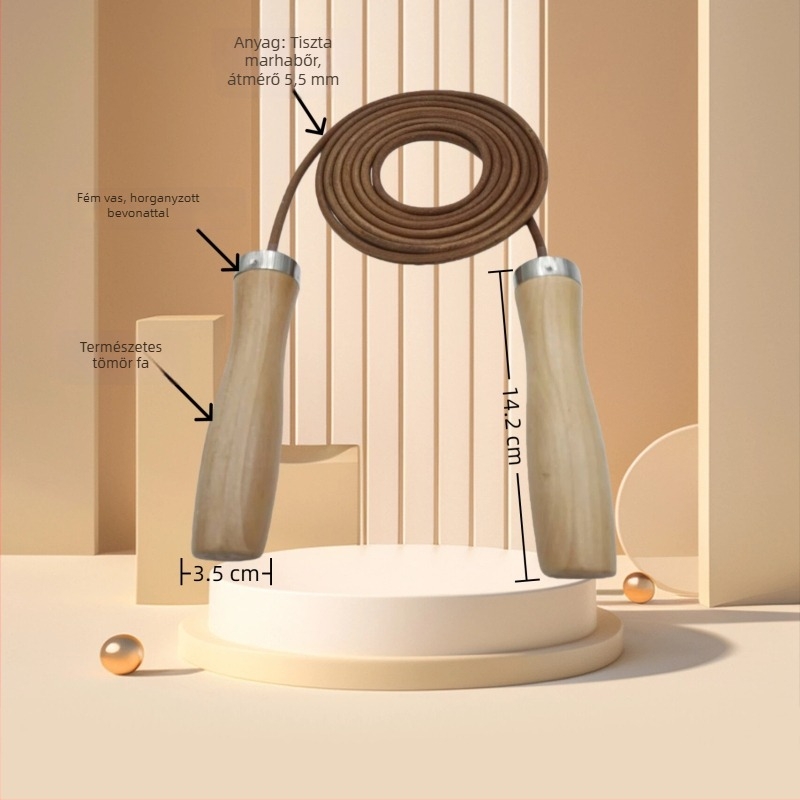 Ugrókötél tehenebőrrel bevont fa markolattal és csapágyas mechanizmussal – Yingjiusi, Ningbo eredet, 2021 tavasz