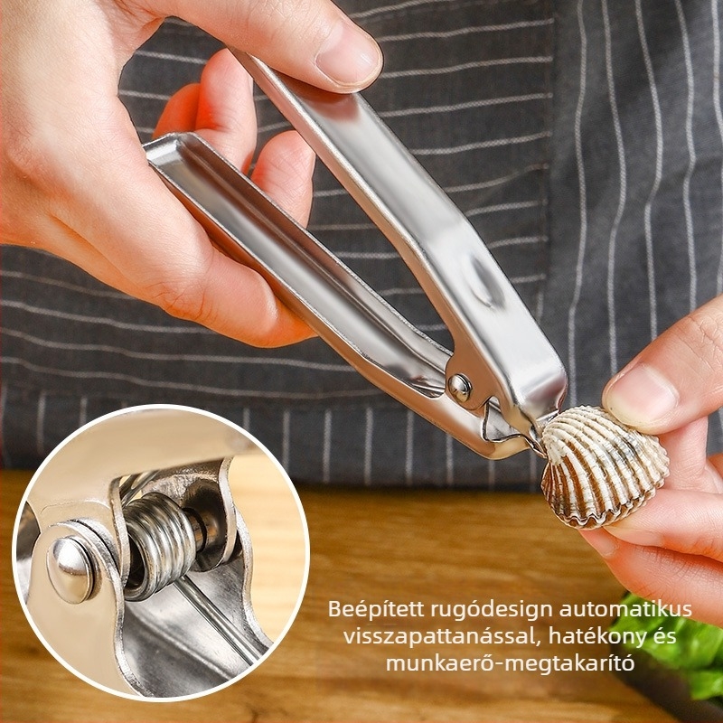 Vérkagyló klipek nyitó – Next Chef Excellent, 430 rozsdamentes acél, modern egyszerű dizájn, nyomtatott logó, kiadás 2022