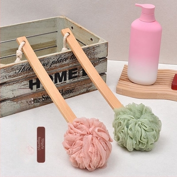 Fürdőgolyó hátmosó hosszú nyéllel (PE, univerzális, 60 db)