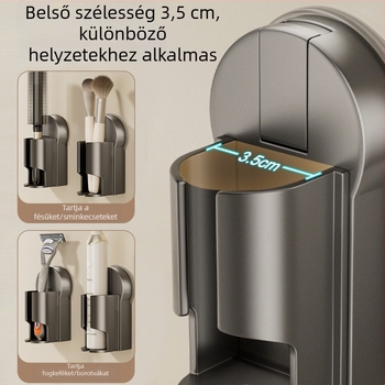 Fali fogkefetartó, vákuumos rögzítés, fúrás nélkül, ABS anyag, logó testreszabás