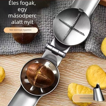 Rozsdamentes acél gesztenyenyitó fogó – minimalist design