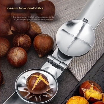 Rozsdamentes acél gesztenyenyitó fogó – minimalist design