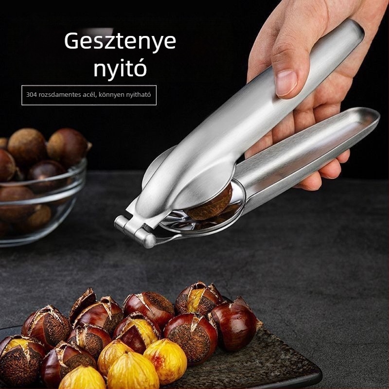 Rozsdamentes acél gesztenyenyitó fogó – minimalist design
