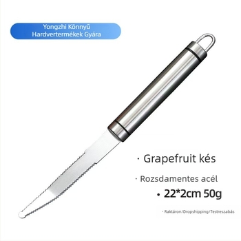 Rozsdamentes acél citrus eszköz: narancs hámozó, grapefruit kés, pomelo vágó, gyümölcs szeparáló, saláta eszköz