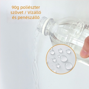 Két rétegű poliészter zuhanyfüggöny nagy gyűrűkkel, vízálló és penészmentes