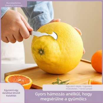 Rozsdamentes acél narancs- és grapefruit-hámozó - modern design, logó nyomtatási lehetőség