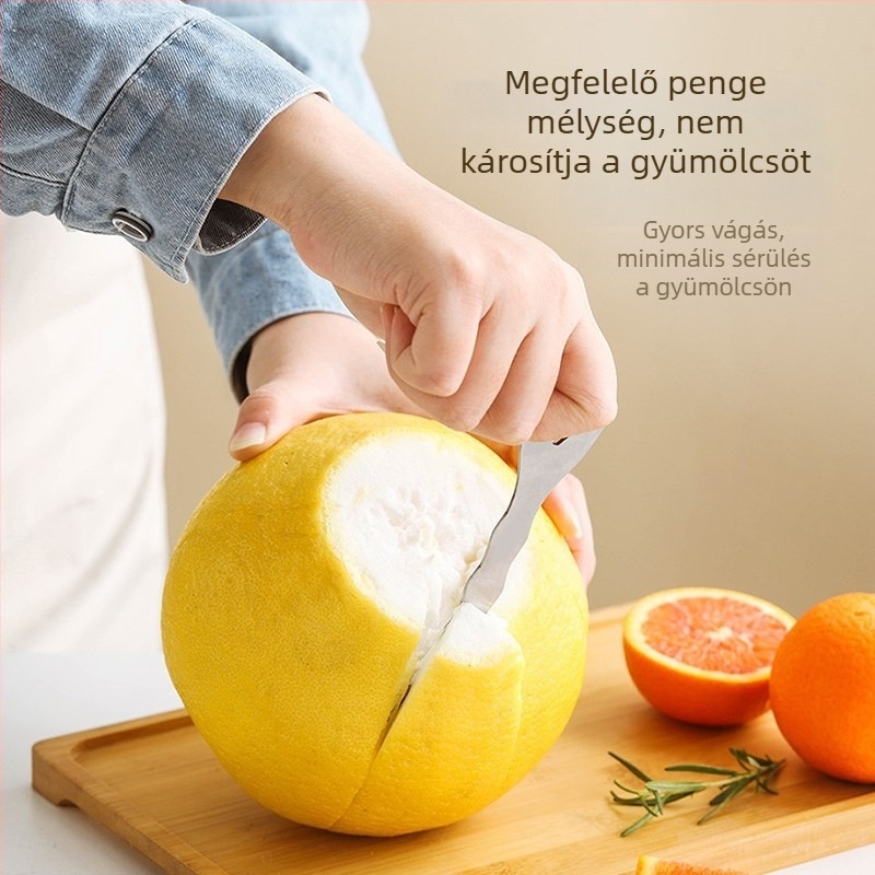 Rozsdamentes acél narancs- és grapefruit-hámozó - modern design, logó nyomtatási lehetőség