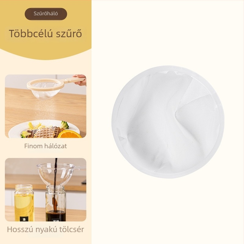 Konyhai dupla rétegű szűrő tölcsér – többfunkciós, kétinegy dizájn, PC anyagból, alkohollal, szója tejjel és gyümölcslé maradványainak szűrésére, logóval