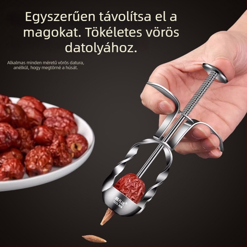 Chufanda 304 rozsdamentes acél – vörös daták magkivonó, sokoldalú háztartási eszköz