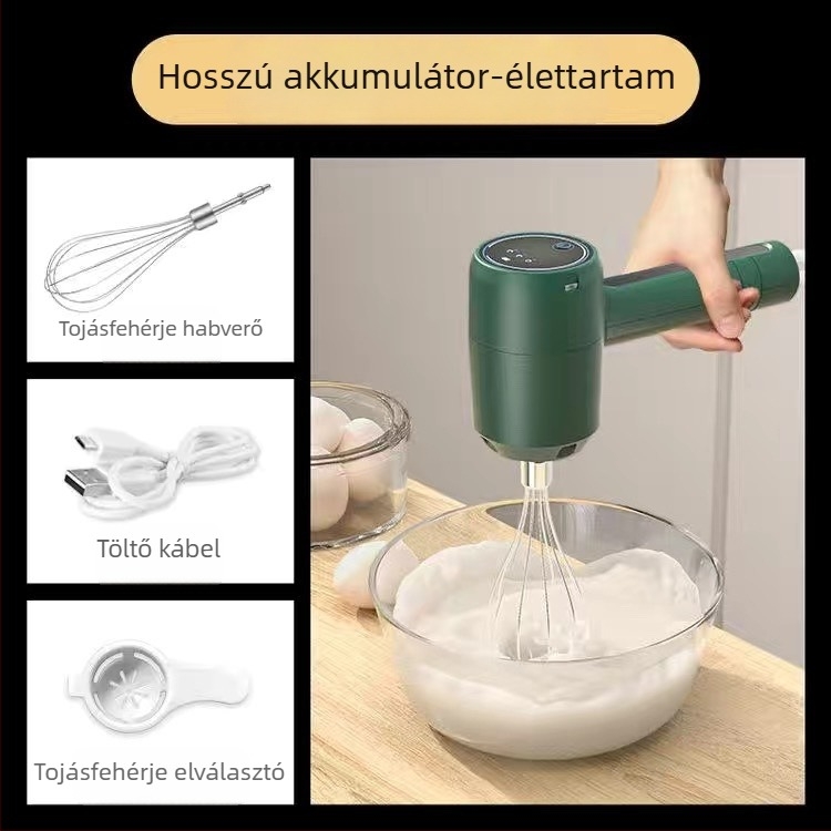 KD301B Kézi elektromos tojáshabosító – kompakt 3 sebességű mixer sütéshez és tejszínhab készítéséhez