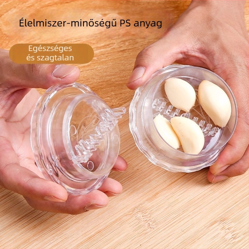 Többfunkciós fokhagymaprés és zúzó – kompakt konyhai eszköz modern minimalista dizájnban