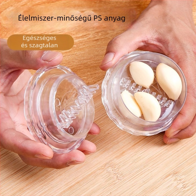 Többfunkciós fokhagymaprés és zúzó – kompakt konyhai eszköz modern minimalista dizájnban