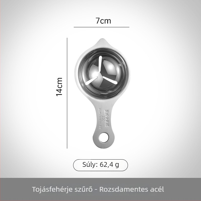 Rayatu 304 rozsdamentes acél tojásfehérje- és sárgája-szeparátor – kézi, elektromos áram nélküli, modern stílusú konyhai eszköz