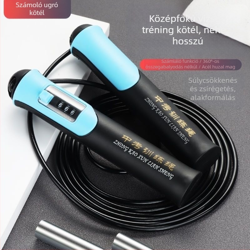 Ugrókötél acélhuzalos kivitel, súlyozott, mechanikus számláló – J314, Shengyue Sports