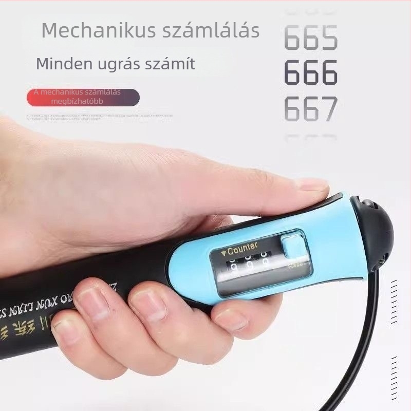 Ugrókötél acélhuzalos kivitel, súlyozott, mechanikus számláló – J314, Shengyue Sports