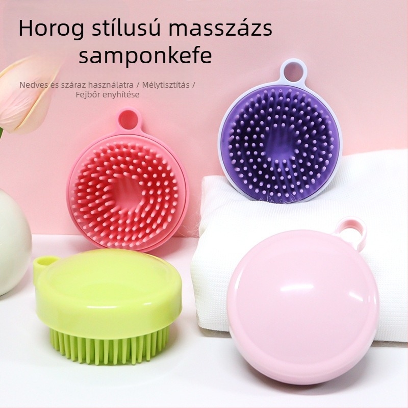 Szilikon hajmosó kefé a fejbőr tisztítására és fejmasszázsra