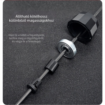 Fitnesz ugrókötél PVC + acélhuzallal, fonott kötél, markolatok ABS + hab, edzéshez, nem gyermekeknek