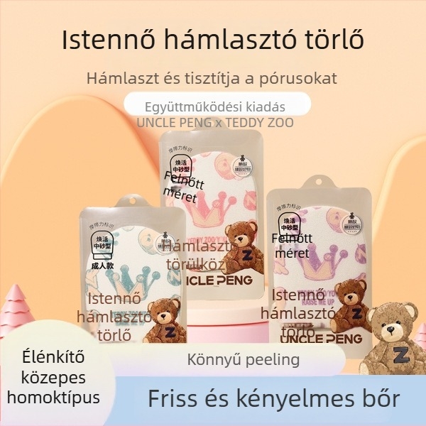 Női fürdőkesztyű - erős hátmasszázs, fájdalommentes iszap peeling, poliészter szivacs