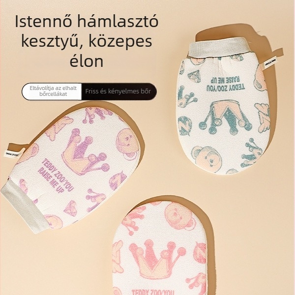 Női fürdőkesztyű - erős hátmasszázs, fájdalommentes iszap peeling, poliészter szivacs