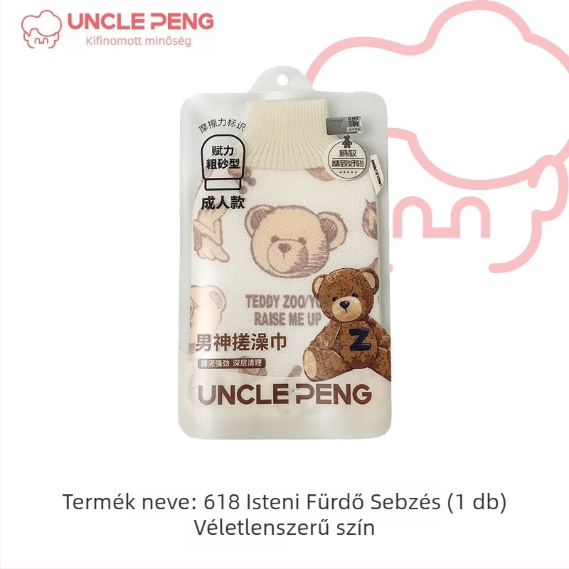 Női fürdőkesztyű - erős hátmasszázs, fájdalommentes iszap peeling, poliészter szivacs