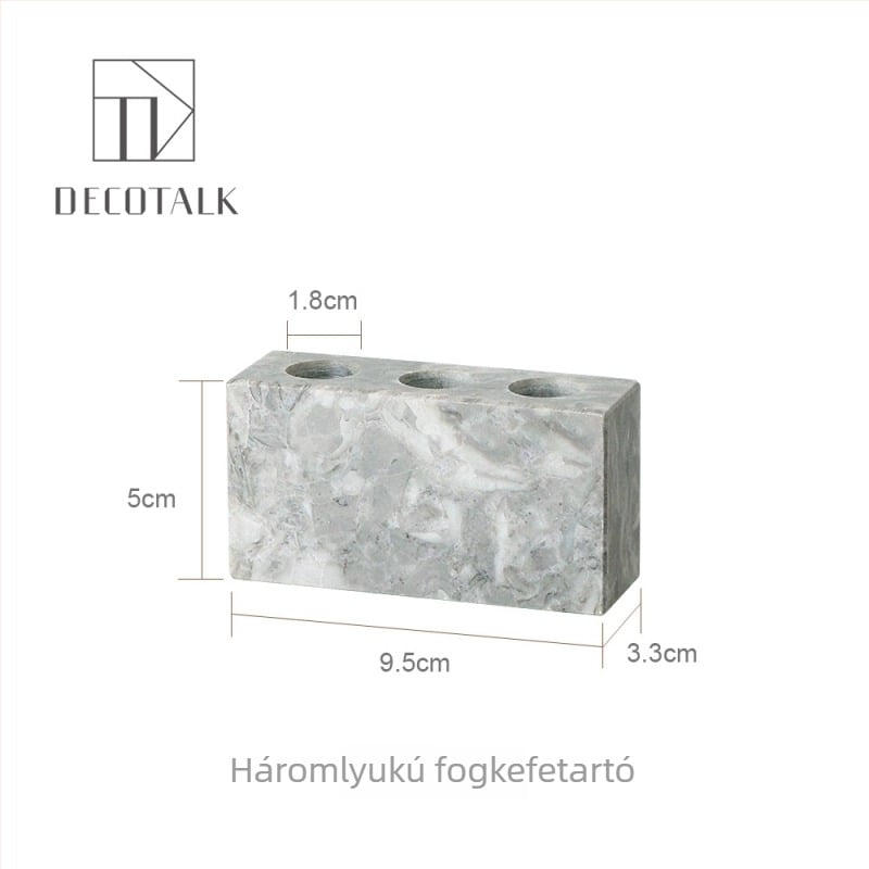 Márvány fogkefetartó, fúrás nélküli rögzítés, nordic stílus, DecoTalk