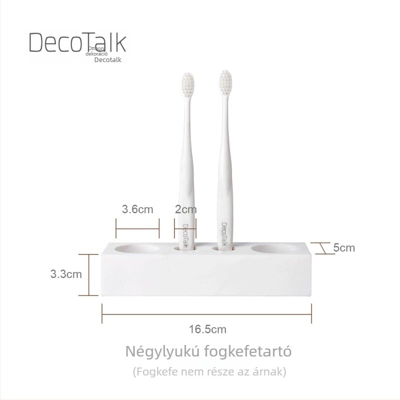 Márvány fogkefetartó, fúrás nélküli rögzítés, nordic stílus, DecoTalk