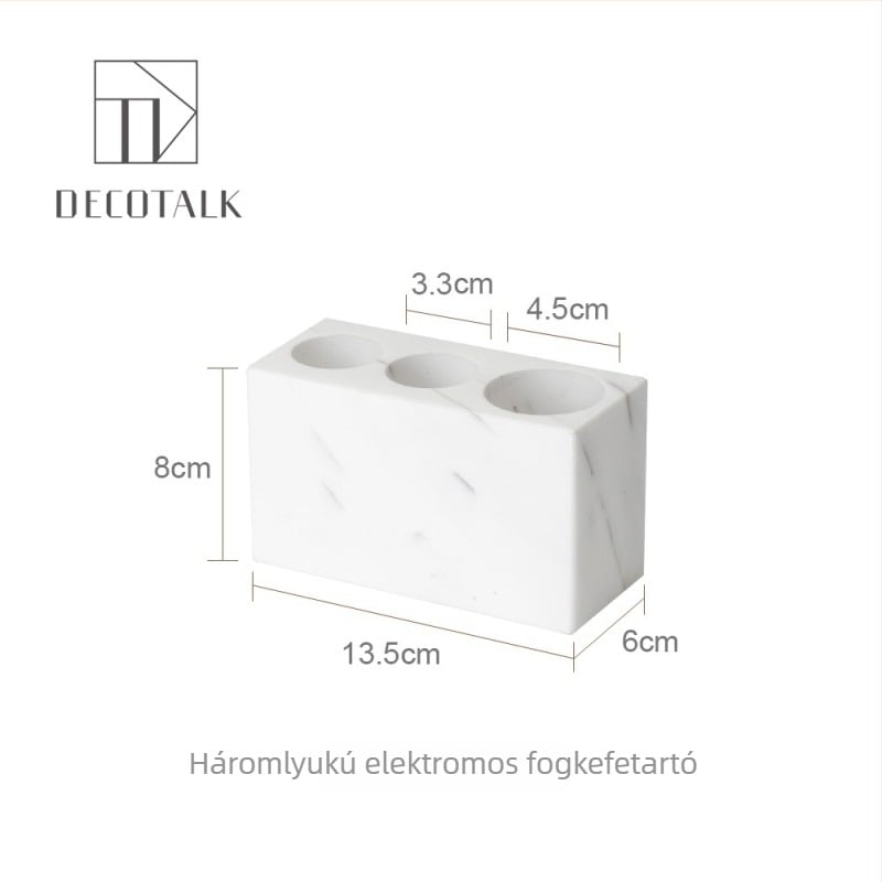 Márvány fogkefetartó, fúrás nélküli rögzítés, nordic stílus, DecoTalk