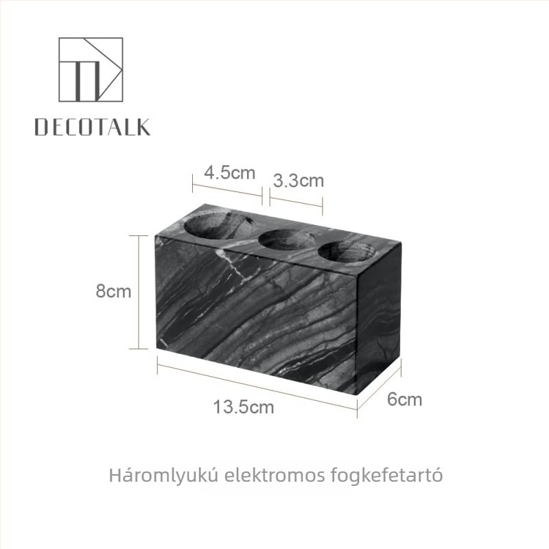 Márvány fogkefetartó, fúrás nélküli rögzítés, nordic stílus, DecoTalk