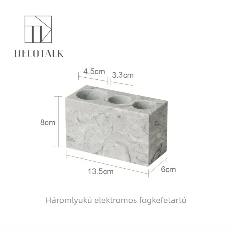 Márvány fogkefetartó, fúrás nélküli rögzítés, nordic stílus, DecoTalk