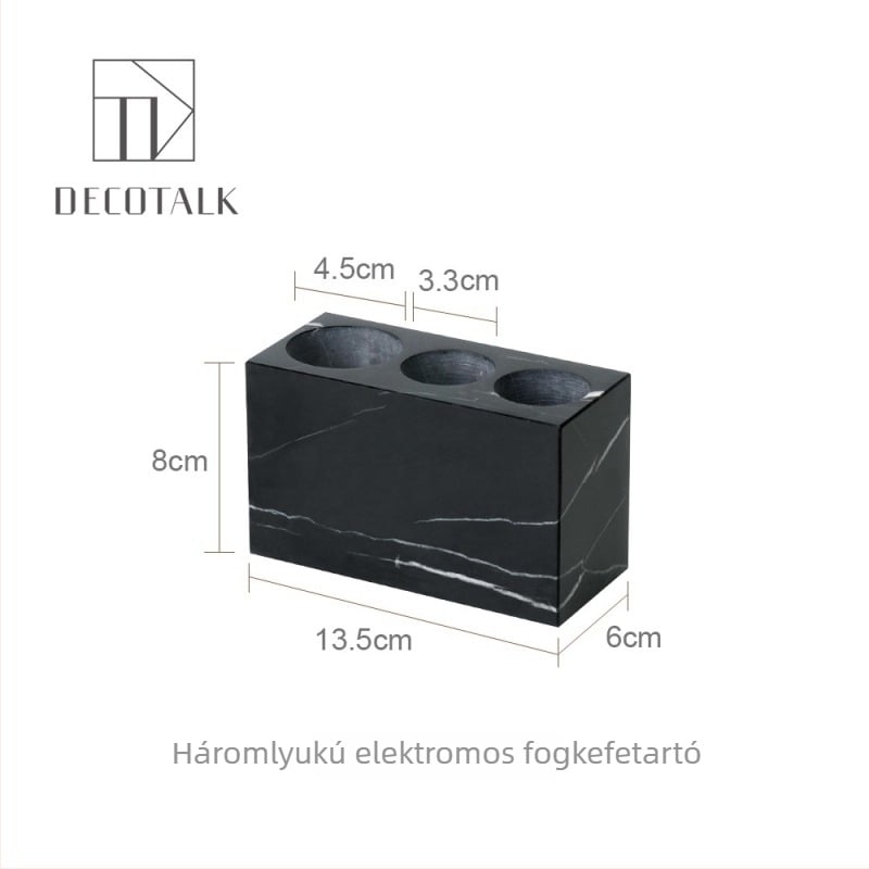 Márvány fogkefetartó, fúrás nélküli rögzítés, nordic stílus, DecoTalk