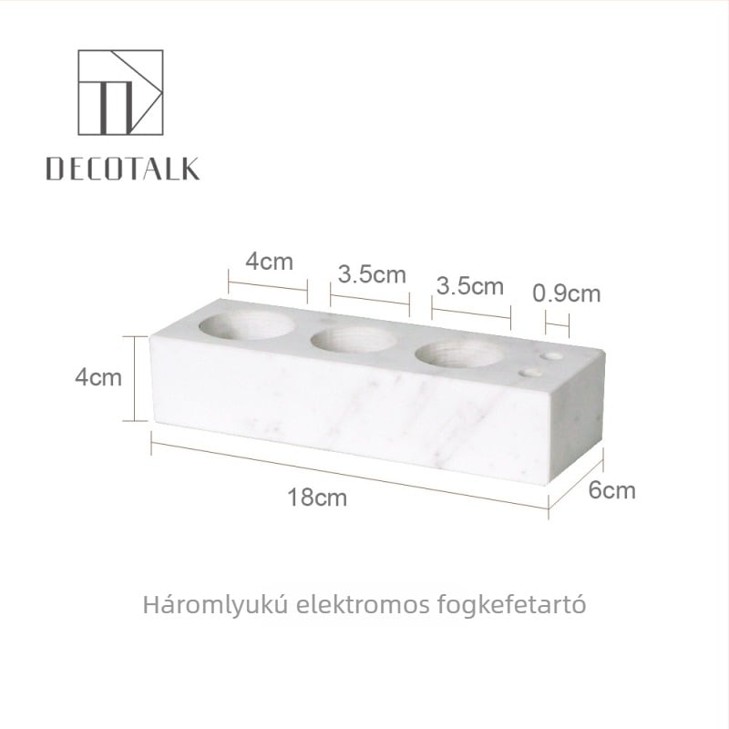 Márvány fogkefetartó, fúrás nélküli rögzítés, nordic stílus, DecoTalk