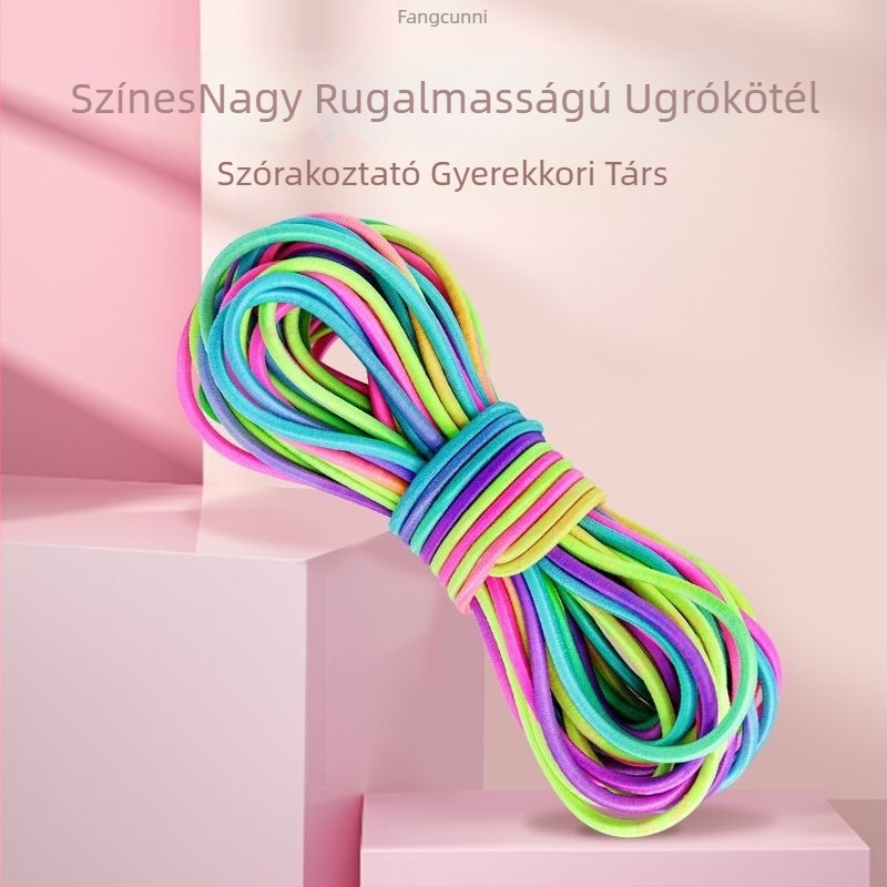 Ugrókötél kis gumiszalaggal, pamutból készült kötél, általános edzéshez és más labdasportokhoz