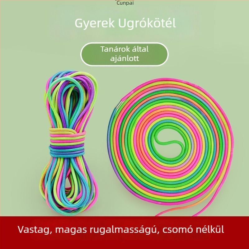 Ugrókötél kis gumiszalaggal, pamutból készült kötél, általános edzéshez és más labdasportokhoz