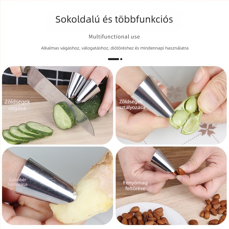 Rozsdamentes acél ujjvédő és edamame hámozó eszköz – modern egyszerű dizájn, 2013 tavaszán debütált