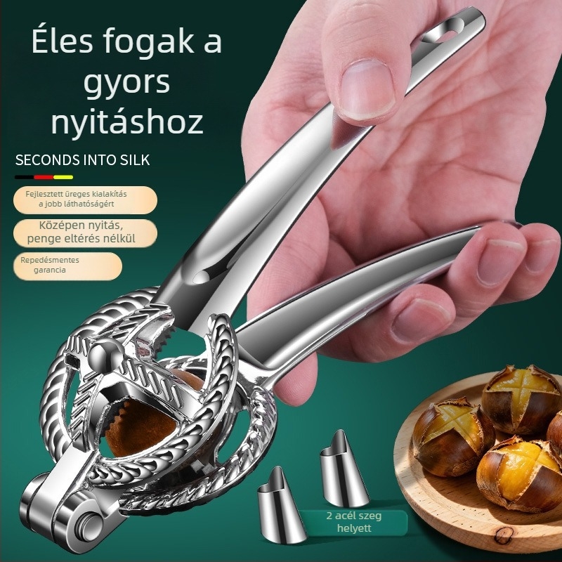 Bomans rozsdamentes acél dióhéj-klipsz – háztartási használatra, testreszabható, logó nyomtatás elérhető