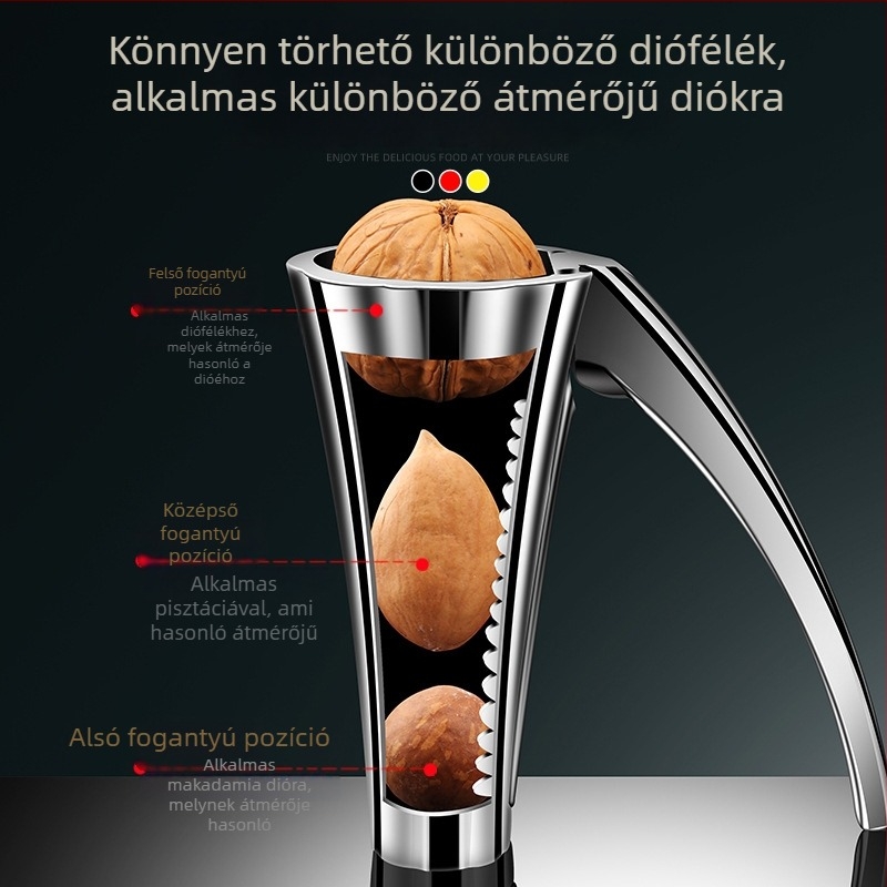 Többfunkciós dió- és magnyitó eszköz tölcsér alakú dizájnnal, cinkötvözetből, skandináv stílus, logó testreszabás