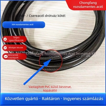 PVC ugrókötél, 5 mm átmérő, cserélhető kötél edzőtermi eszközhöz