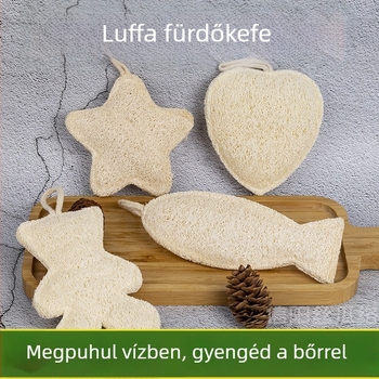 Gyerekeknek szánt fürdőecset természetes luffával – rajzfilm-stílusú dizájn, testreszabható feldolgozás, magáncímke elérhető