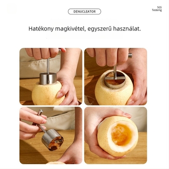 Alma- és körtemagkivonó – 430 rozsdamentes acél, modern minimális dizájn, magkivonó eszköz
