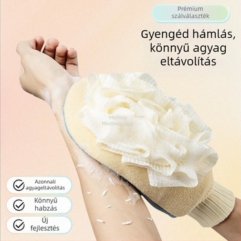Fürdőápolási készlet: kétoldalas habzó exfoliáló szivacs és mosdókendő