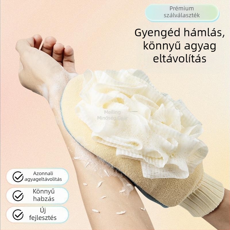 Fürdőápolási készlet: kétoldalas habzó exfoliáló szivacs és mosdókendő