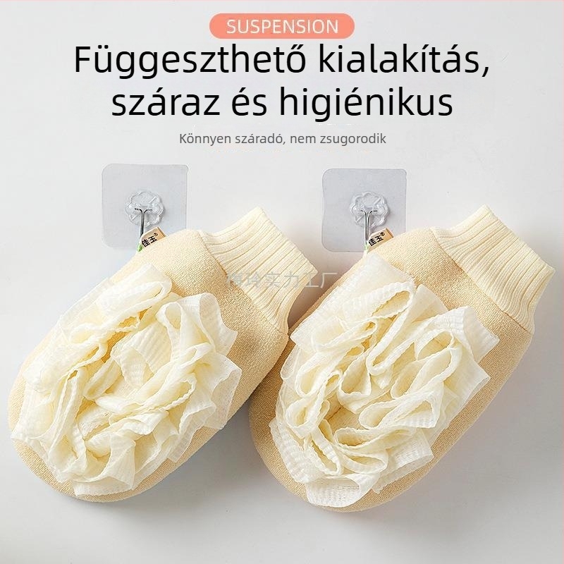 Fürdőápolási készlet: kétoldalas habzó exfoliáló szivacs és mosdókendő